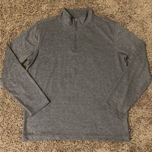 Gap Men’s Quarter Zip Brownish Gray Large Classic Preppy Casual Timeless Relaxed